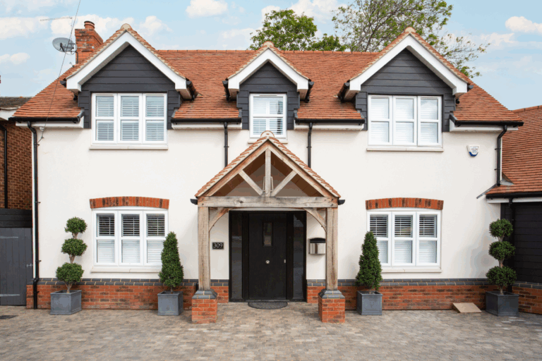 Front view of a beautifully restored UK home.